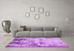 Machine Washable Abstract Purple Modern Area Rugs in a Living Room, wshabs1373pur