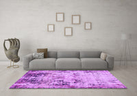 Machine Washable Abstract Purple Modern Rug, wshabs1373pur