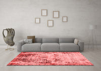 Machine Washable Abstract Red Modern Rug, wshabs1373red