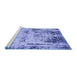 Sideview of Machine Washable Abstract Blue Modern Rug, wshabs1373blu