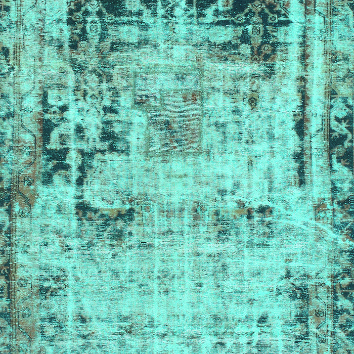 Machine Washable Abstract Turquoise Modern Area Rugs, wshabs1373turq