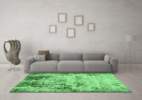 Machine Washable Abstract Emerald Green Modern Rug, wshabs1373emgrn