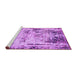 Sideview of Machine Washable Abstract Purple Modern Area Rugs, wshabs1373pur