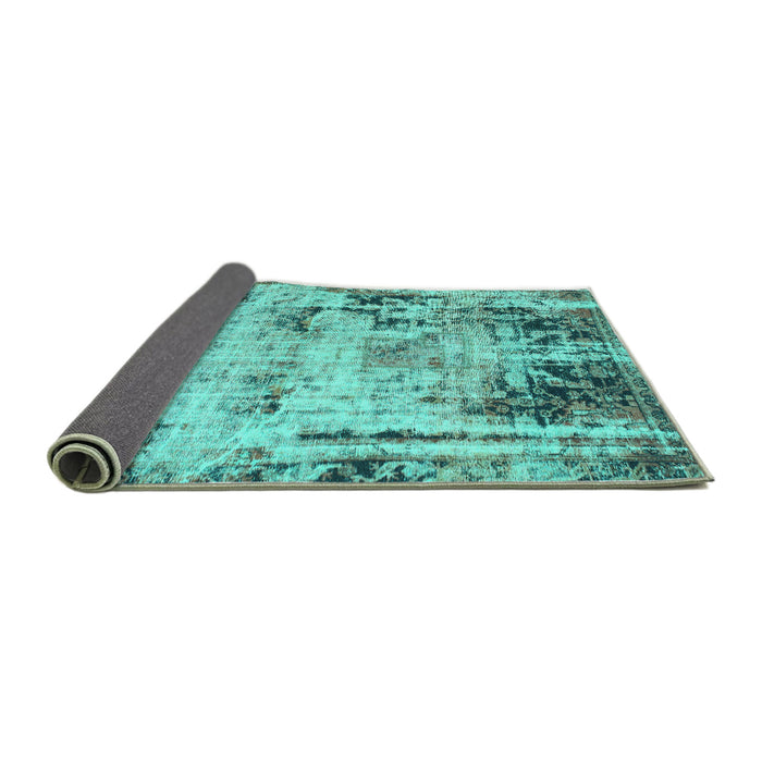 Sideview of Abstract Turquoise Modern Rug, abs1373turq
