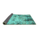 Sideview of Abstract Turquoise Modern Rug, abs1373turq