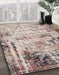 Abstract Mauve Taupe Purple Modern Rug in Family Room, abs1373