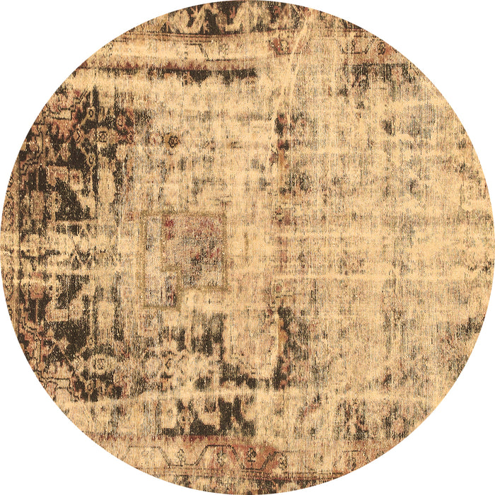 Round Machine Washable Abstract Brown Modern Rug, wshabs1373brn