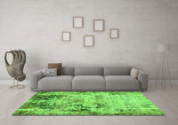 Machine Washable Abstract Green Modern Rug, wshabs1373grn