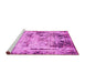 Sideview of Machine Washable Abstract Pink Modern Rug, wshabs1373pnk