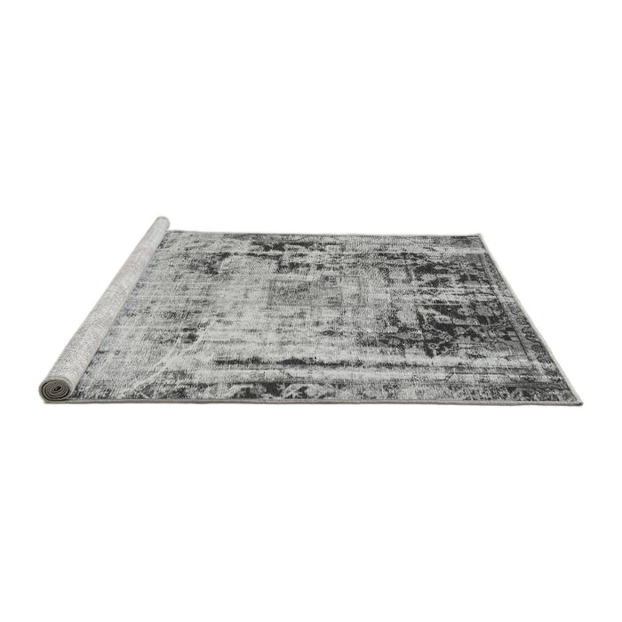Sideview of Machine Washable Abstract Gray Modern Rug, wshabs1373gry