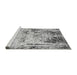 Sideview of Machine Washable Abstract Gray Modern Rug, wshabs1373gry