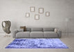 Machine Washable Abstract Blue Modern Rug in a Living Room, wshabs1373blu