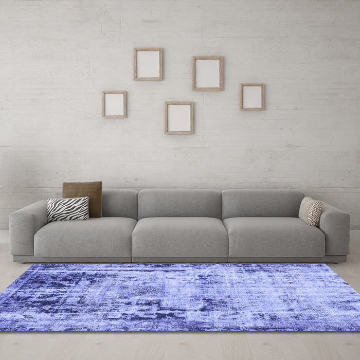 Machine Washable Abstract Blue Modern Rug in a Living Room, wshabs1373blu