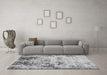 Machine Washable Abstract Gray Modern Rug in a Living Room,, wshabs1373gry