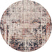 Round Abstract Mauve Taupe Purple Modern Rug, abs1373