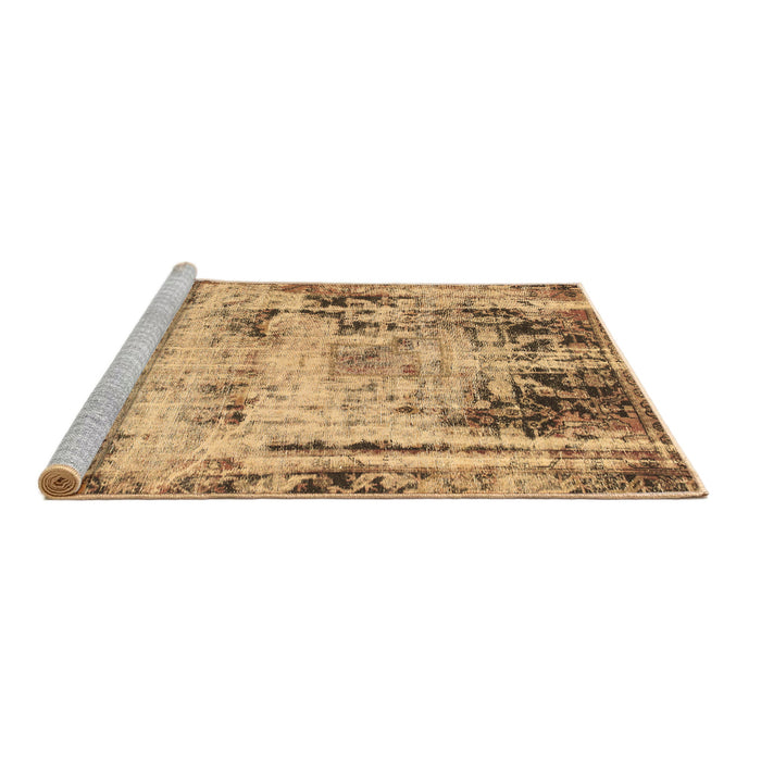 Sideview of Machine Washable Abstract Brown Modern Rug, wshabs1373brn