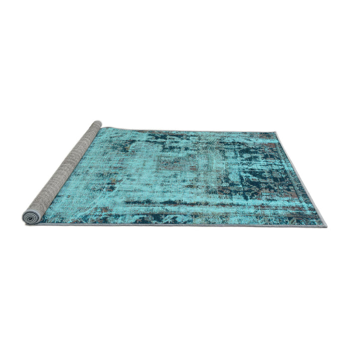 Sideview of Machine Washable Abstract Light Blue Modern Rug, wshabs1373lblu