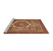 Sideview of Machine Washable Abstract Orange Brown Rug, wshabs1374