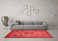 Machine Washable Abstract Red Modern Rug, wshabs1374red