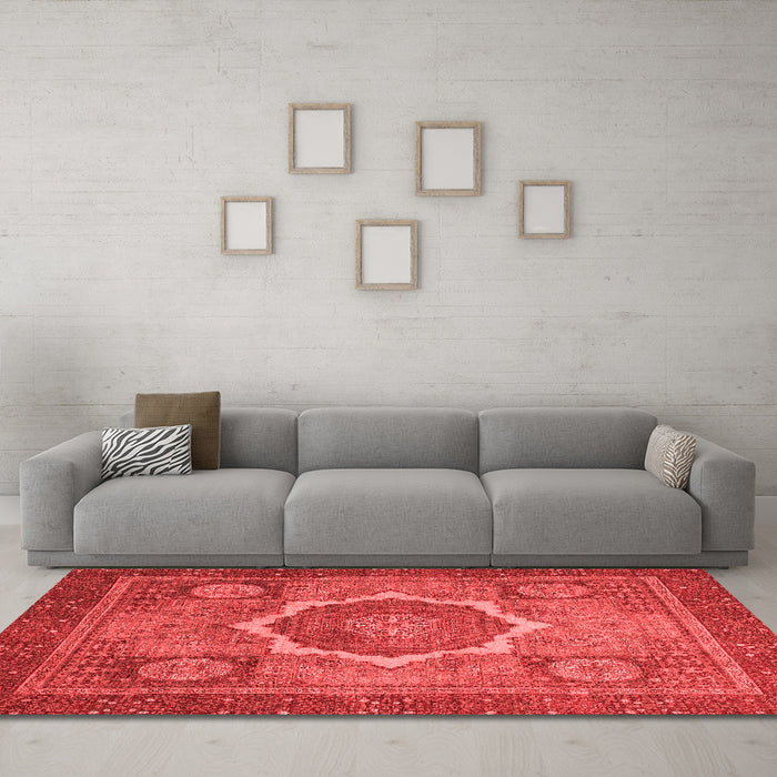Modern Red Washable Rugs