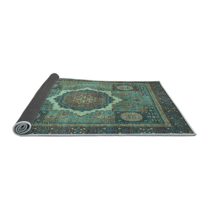 Sideview of Abstract Light Blue Modern Rug, abs1374lblu