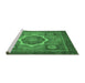 Sideview of Machine Washable Abstract Emerald Green Modern Area Rugs, wshabs1374emgrn