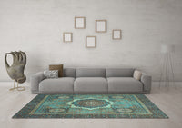 Machine Washable Abstract Light Blue Modern Rug, wshabs1374lblu