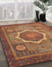 Abstract Orange Brown Modern Rug in Family Room, abs1374