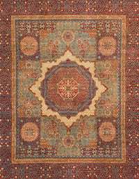 Machine Washable Abstract Orange Brown Rug, wshabs1374