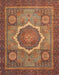 Machine Washable Abstract Orange Brown Rug, wshabs1374