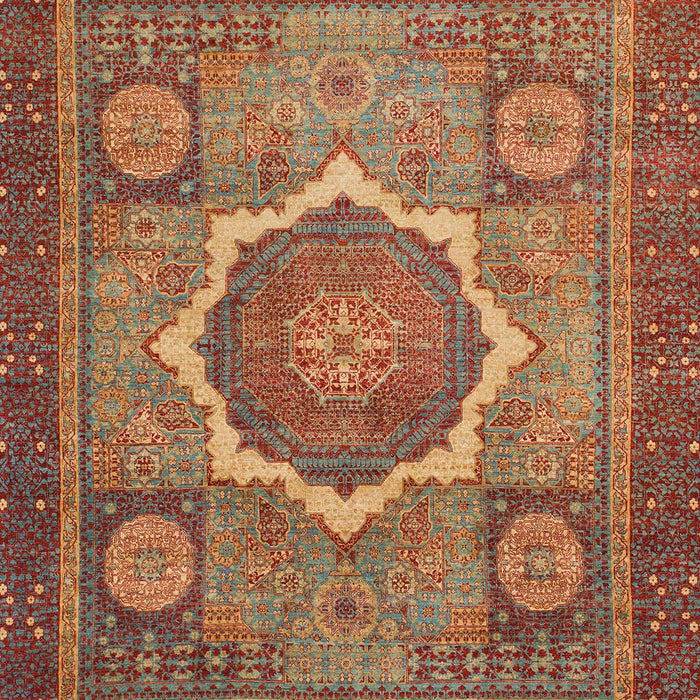 Machine Washable Abstract Orange Brown Rug, wshabs1374