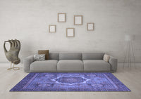 Machine Washable Abstract Blue Modern Rug, wshabs1374blu