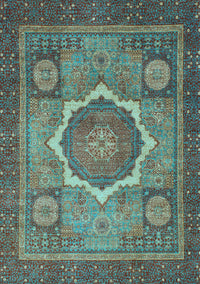 Abstract Light Blue Modern Rug, abs1374lblu