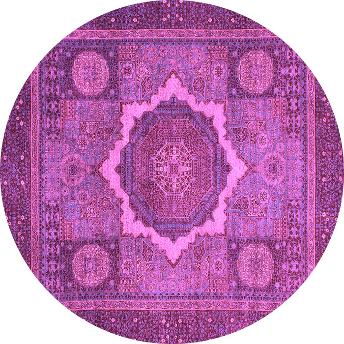 Round Abstract Purple Modern Rug, abs1374pur