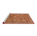 Sideview of Machine Washable Abstract Orange Rug, wshabs1375