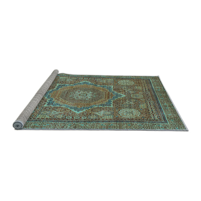 Sideview of Machine Washable Abstract Light Blue Modern Rug, wshabs1375lblu