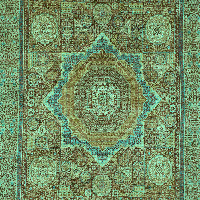 Machine Washable Abstract Turquoise Modern Area Rugs, wshabs1375turq