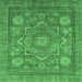 Square Abstract Emerald Green Modern Rug, abs1375emgrn