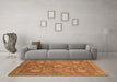 Machine Washable Abstract Brown Modern Rug in a Living Room,, wshabs1375brn