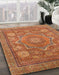 Abstract Orange Modern Rug in Family Room, abs1375