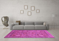 Machine Washable Abstract Purple Modern Rug, wshabs1375pur