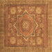 Square Abstract Brown Modern Rug, abs1375brn