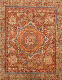 Machine Washable Abstract Orange Rug, wshabs1375