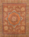 Machine Washable Abstract Orange Rug, wshabs1375