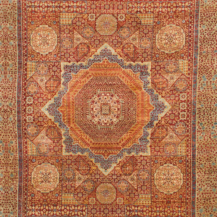 Machine Washable Abstract Orange Rug, wshabs1375