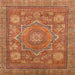 Square Machine Washable Abstract Orange Rug, wshabs1375