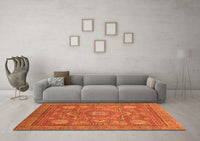 Machine Washable Abstract Orange Modern Rug, wshabs1375org