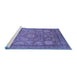 Sideview of Machine Washable Abstract Blue Modern Rug, wshabs1375blu