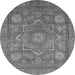 Round Abstract Gray Modern Rug, abs1375gry