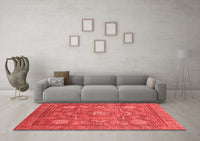Machine Washable Abstract Red Modern Rug, wshabs1375red
